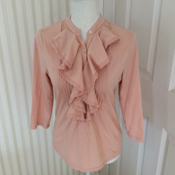 Ralph Lauren Tops - Ralph Lauren Ruffle Front Top Size SP